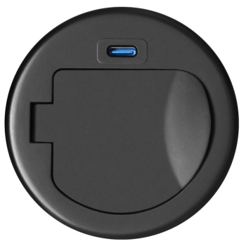 GNIAZDO MEBLOWE ORNO OR-GM-9040(GS)/B Ø6cm KABEL 1,9m 1xUSB SCHUKO